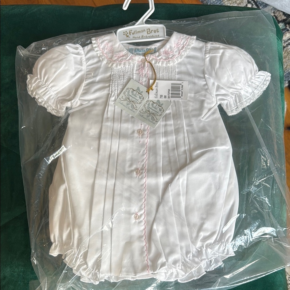 Feltman Brothers White and Pink Bubble - Size 6 Months